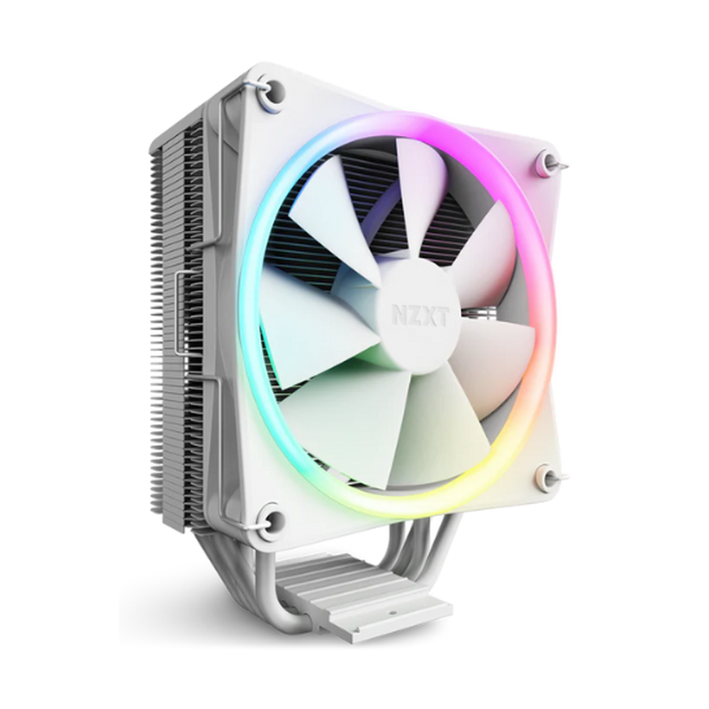 NZXT T120 RGB Air Cooler, 4 x Copper Heatpipes, Supports Intel, AMD Sockets, F120 RGB Fan, White, 1 Year Warranty | RC-TR120-W1