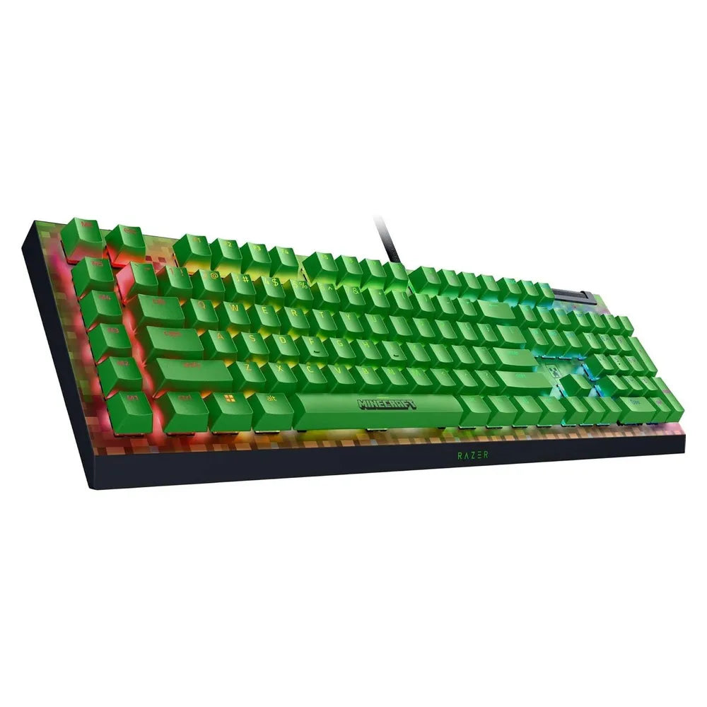 Razer BlackWidow V4 X Wired Mechanical Gaming Keyboard, USB, Per Key Customizable RGB LED Lighting, Razer Green Mechanical Switches, Tactile and Clicky, Dedicated Media Roller, Green, 1 Year Warranty | RZ03-04704100-R3M1