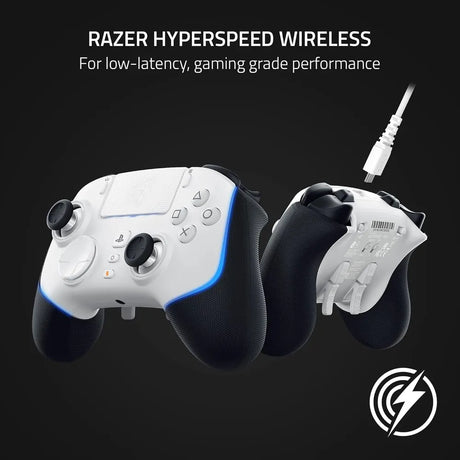 Razer Wolverine V2 Pro Wireless Gaming Controller, Mecha-Tactile Action Buttons, 8-Way Microswitch D-Pad, HyperTrigger, 6 Remapable Buttons, Up to 28 Hours Battery Life, Chroma RGB Lighting, Compatible With Playstation 5 & PC, White, 1 Year Warranty |