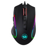 Redragon M612 Predator Wired Gaming Mouse, Wired-USB, Up to 8000 DPI, PixArt PAW3104 Optical Sensor, 1000Hz Polling Rate, HUANO Mechanical Switches, 9 Programmable Buttons, RGB Backlight, Black, 1 Year Warranty | M612-RGB