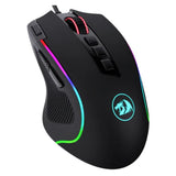 Redragon M612 Predator Wired Gaming Mouse, Wired-USB, Up to 8000 DPI, PixArt PAW3104 Optical Sensor, 1000Hz Polling Rate, HUANO Mechanical Switches, 9 Programmable Buttons, RGB Backlight, Black, 1 Year Warranty | M612-RGB