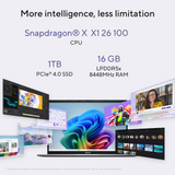 ASUS Vivobook S14 Snapdragon X X126-100 Processor, 16 GB RAM, 1TB SSD, 14" 2.5K WQXGA Display, Windows 11 Home, English & Arabic Keyboard, Matte Gray, 1 Year Warranty | S3407QA-KP014W