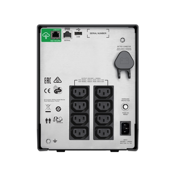 APC Smart-UPS 1000VA, 230V, LCD, 8x IEC 60320 C13 outlets, w/SmartConnect port | SMC1000IC