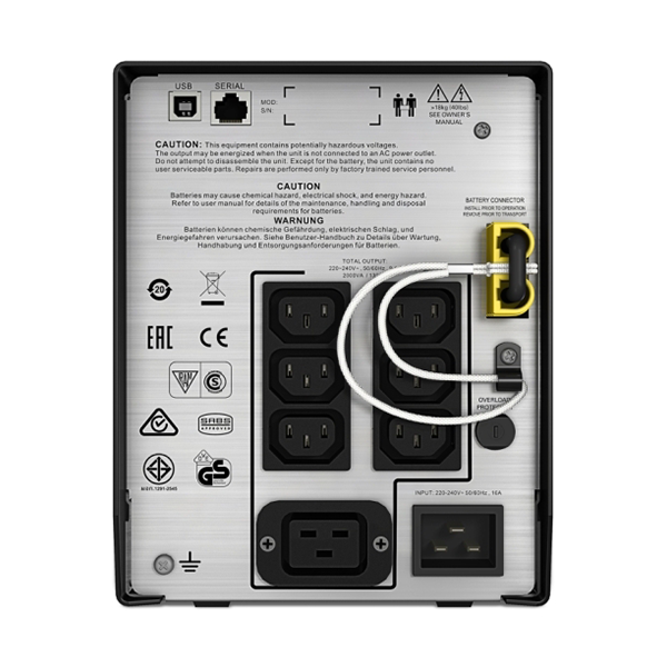 APC Smart-UPS C 2000VA, 230V, LCD, 6x IEC 320 C13 & 1x IEC 320 C19 outlets | SMC2000I