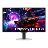 Samsung Odyssey OLED G8 G81SF Gaming Monitor, 32" 4K (3840 x 2160) Resolution, 240Hz, Anti-glare, 0.03 ms (GTG) Response Time, USB, HDMI, DisplayPort, Tilt/Pivot/Swivel/Height Adjustable Stand, Silver, 1 Year Warranty | LS32FG810SMXUE