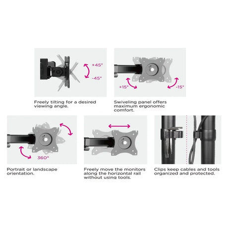 Skill-Tech-Quad-Monitor-Freestanding-Stand-SH-T048