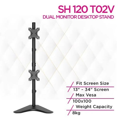 Skill-Tech-Vertical-Dual-Monitor-Desktop-Stand-SH120-T02V