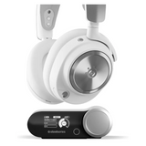 SteelSeries Arctis Nova Pro Wireless Gaming Headphones for PC & PlayStation, 2.4 GHz Wireless, Bluetooth, Over-Ear, Cosed Back, ClearCast Gen 2 Microphone, 40 mm Speaker with Neodymium Magnets, White, 1 Year Warranty | 61524