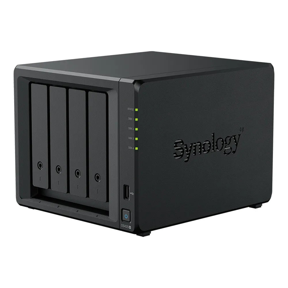 Synology DiskStation DS425+ 4 BAY Tower NAS BOX, Intel Celeron J4125 Processor, 2GB RAM, High-speed storage, Hot Swappable Drive, 2.5GbE connectivity, RJ-45, USB-C, 1 Year Warranty | DS425-PLUS