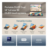 ASUS Zenbook Duo Intel Core Ultra 9 Processor, 32 GB RAM, 2TB PCIE G4 SSD, Intel Arc Graphics, WINDOW 11 HOME, 14", GRAY | UX8406CA-PZ005W