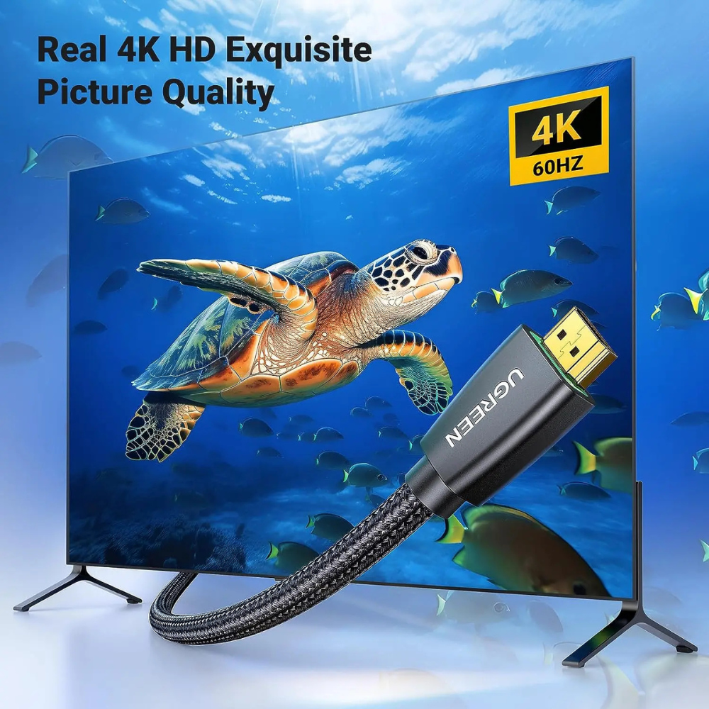 UGREEN 10M HDMI 2.0 Cable, 4K@60Hz, Braided, Ethernet, 18Gbps, 3D Compatible | 40414