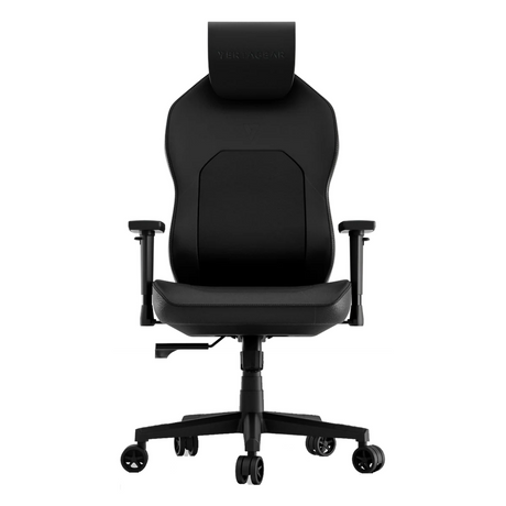 VertaGear SL1800 Gaming Chair, Class 4 Gas Lift Cylinder, Steel Frame, Metal 5 Star Base, PUC Leather & Luxurious Velvet, Tilt/Height/Armrest Adjustable, ContourMax Lumbar With Memory Foam, UPHR Foam Headrest, 150kg Max Load Rating, Black, 1 Year