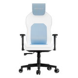 VertaGear SL1800 Gaming Chair, Class 4 Gas Lift Cylinder, Steel Frame, Metal 5 Star Base, PUC Leather & Luxurious Velvet, Tilt/Height/Armrest Adjustable, ContourMax Lumbar With Memory Foam, UPHR Foam Headrest, 150kg Max Load Rating, Black/Blue/White, 1