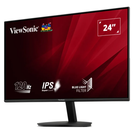 ViewSonic VA24E1-H Monitor, 24" FHD (1920 x 1080) Resolution, 120Hz, Anti-glare, 5ms (GtG) Response Time, HDMI, VGA, Tilt Adjustable Stand, Black, 3 Year Warranty | VA24E1-H