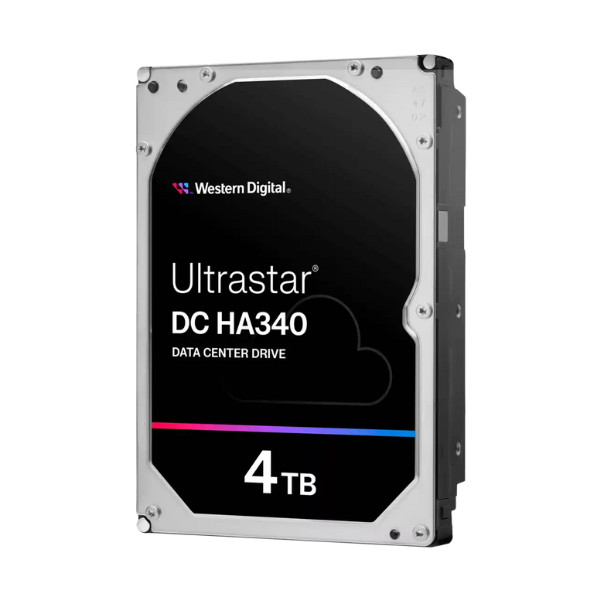 WD Ultrastar DC HA340 Data Center SATA HDD, 4TB, 7200 RPM, 267 MB/s Data Transfer Speed, 256MB Cache, 1 Year Warranty | WUS721204BLE6L4