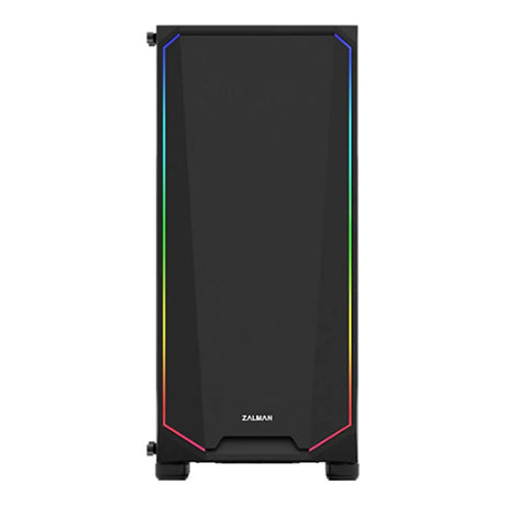 Zalman K1 Rev.B Mid Tower PC Casing, Spectrum LED Front Panel, Tempered Glass Side Panel, 2 x Pre-installed 120mm Fans, 380mm GPU Support, Black, 1 Year Warranty | ZM-K1-REV-B