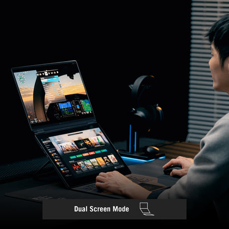 Asus ROG Zephyrus Duo 16 Laptop, Intel Core Ultra 9 386H Processor, 64GB RAM, 2TB SSD, RTX 5090 24GB Graphics, Dual 16" 3K OLED 120Hz Touch Displays, Windows 11 Home, 1-Zone RGB English & Arabic Keyboard, ROG Backpack, 1 Year Warranty | GX651AX-SR014W
